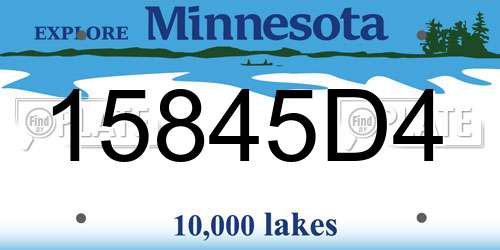 15845D4 Minnesota License Plate