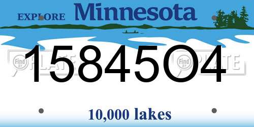 15845O4 Minnesota License Plate