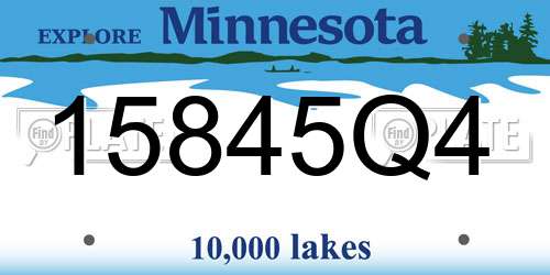 15845Q4 Minnesota License Plate