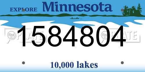 1584804 Minnesota License Plate