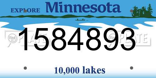 1584893 Minnesota License Plate