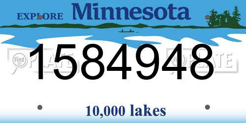 1584948 Minnesota License Plate