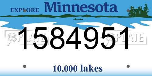 1584951 Minnesota License Plate
