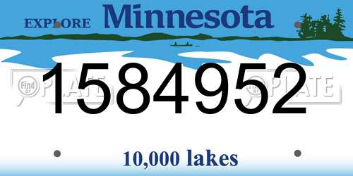 1584952 Minnesota License Plate