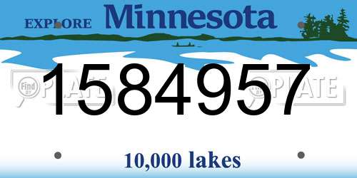 1584957 Minnesota License Plate