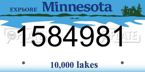 1584981 Minnesota License Plate