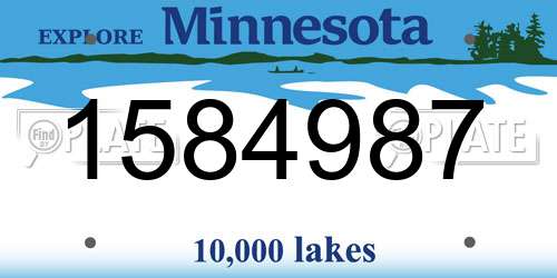 1584987 Minnesota License Plate