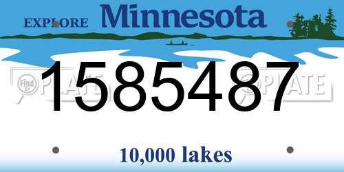 1585487 Minnesota License Plate