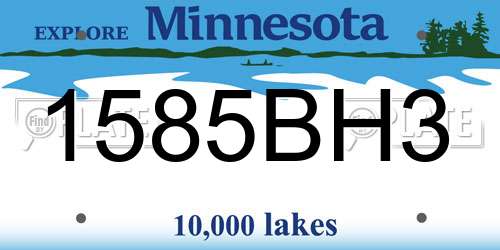 1585BH3 Minnesota License Plate