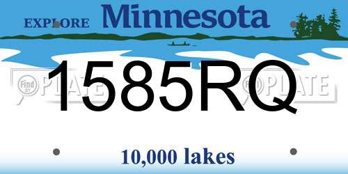 1585RQ Minnesota License Plate