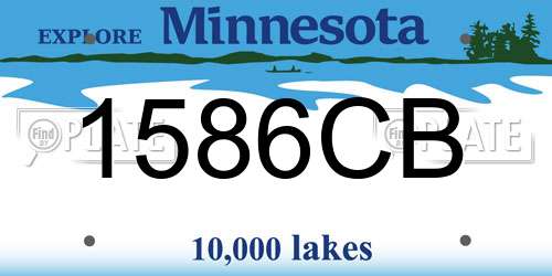1586CB Minnesota License Plate