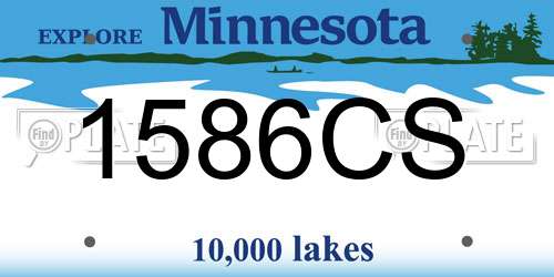 1586CS Minnesota License Plate