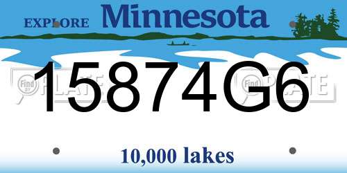 15874G6 Minnesota License Plate