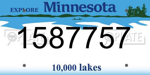 1587757 Minnesota License Plate