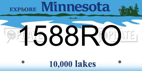 1588RO Minnesota License Plate