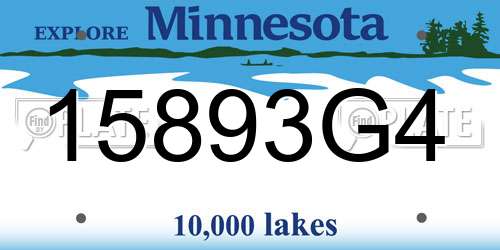 15893G4 Minnesota License Plate