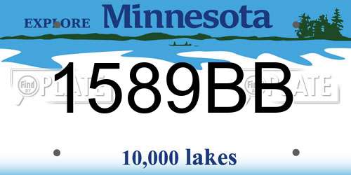 1589BB Minnesota License Plate