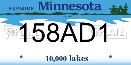 158AD1 Minnesota License Plate