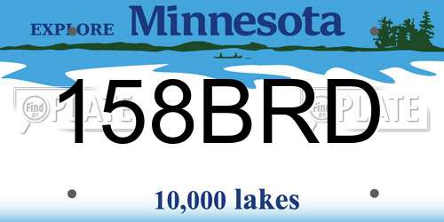 158BRD Minnesota License Plate