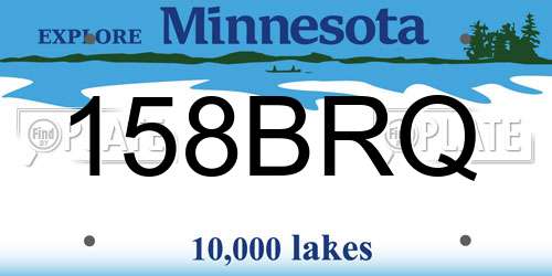 158BRQ Minnesota License Plate