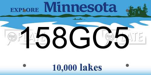 158GC5 Minnesota License Plate