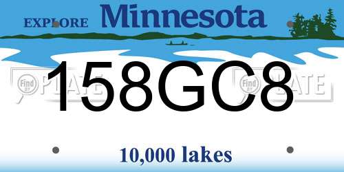 158GC8 Minnesota License Plate