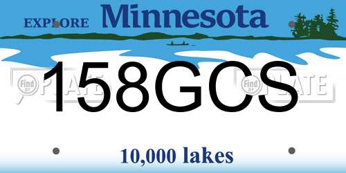 158GCS Minnesota License Plate