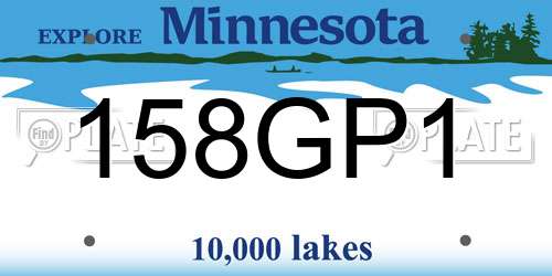 158GP1 Minnesota License Plate