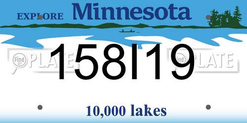 158I19 Minnesota License Plate