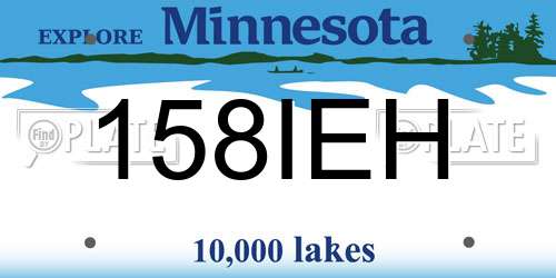 158IEH Minnesota License Plate