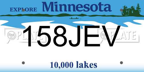 158JEV Minnesota License Plate