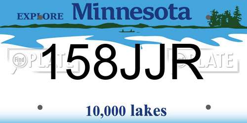 158JJR Minnesota License Plate