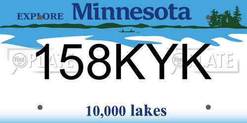 158KYK Minnesota License Plate