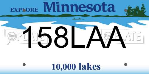 158LAA Minnesota License Plate