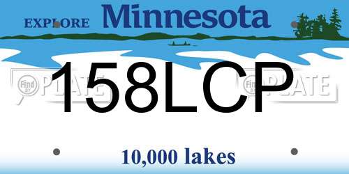 158LCP Minnesota License Plate