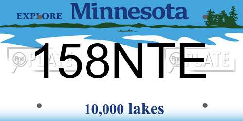 158NTE Minnesota License Plate