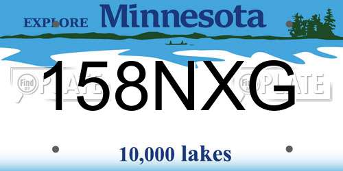 158NXG Minnesota License Plate