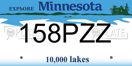 158PZZ Minnesota License Plate