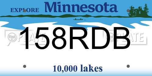158RDB Minnesota License Plate