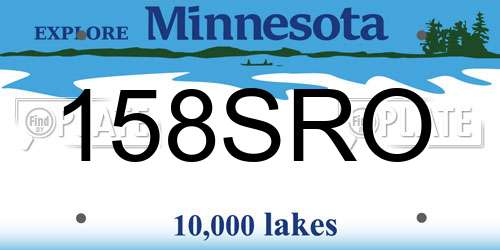 158SRO Minnesota License Plate