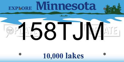 158TJM Minnesota License Plate