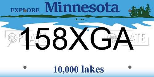 158XGA Minnesota License Plate