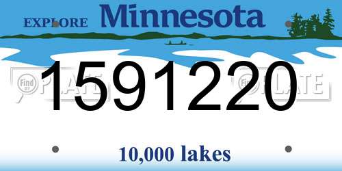 1591220 Minnesota License Plate