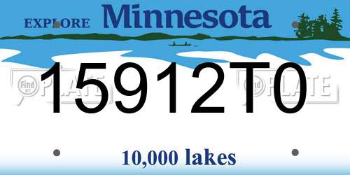 15912T0 Minnesota License Plate