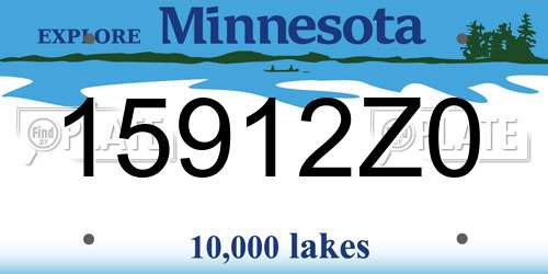 15912Z0 Minnesota License Plate