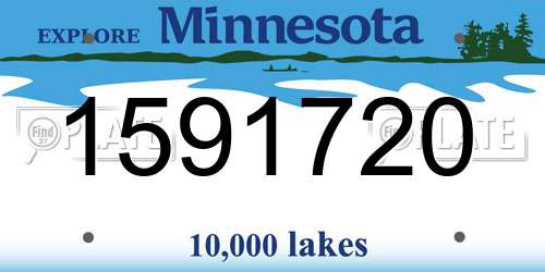 1591720 Minnesota License Plate