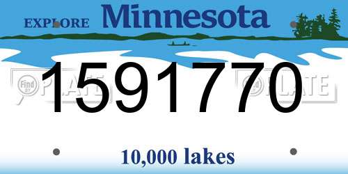 1591770 Minnesota License Plate