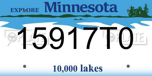 15917T0 Minnesota License Plate