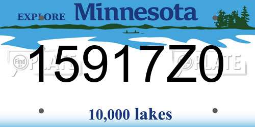 15917Z0 Minnesota License Plate