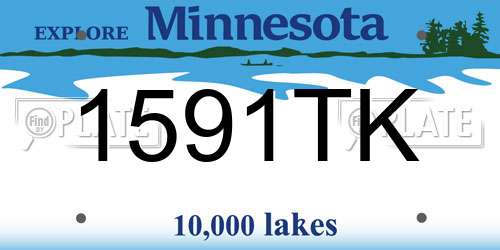 1591TK Minnesota License Plate